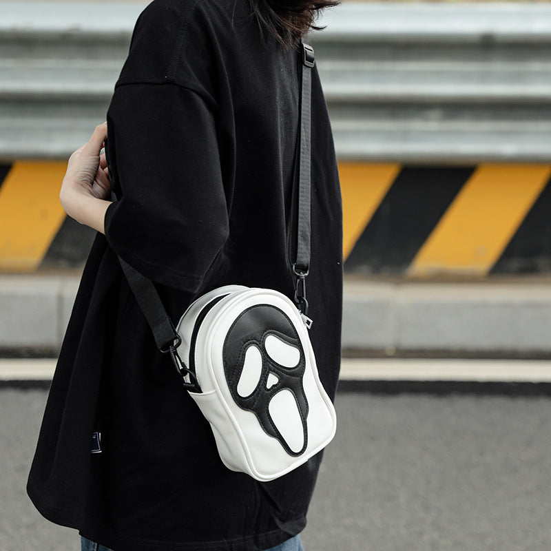 Trendy Ghost Skull Messenger Soft PU Shoulder Bag