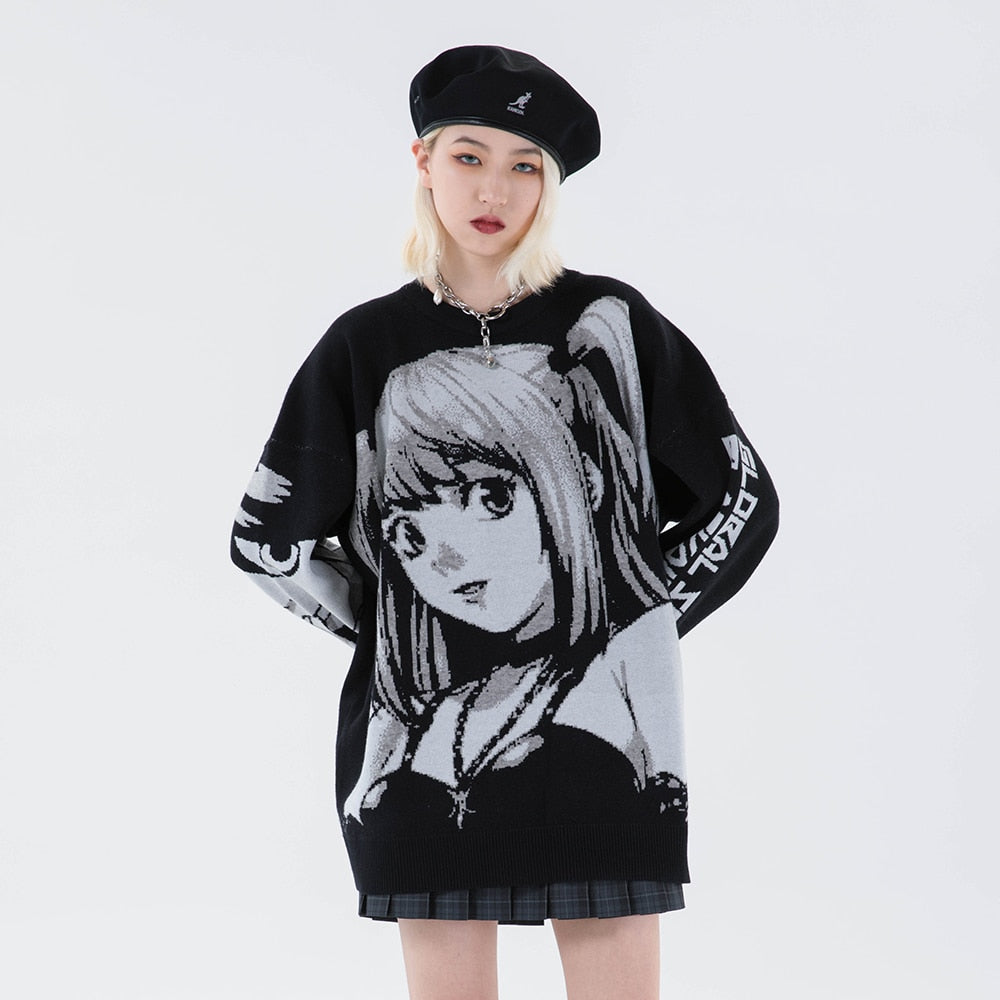 Knitted Harajuku Oversized  Long Sleeve Gothic Japanese Kawaii Cartoon Sweater