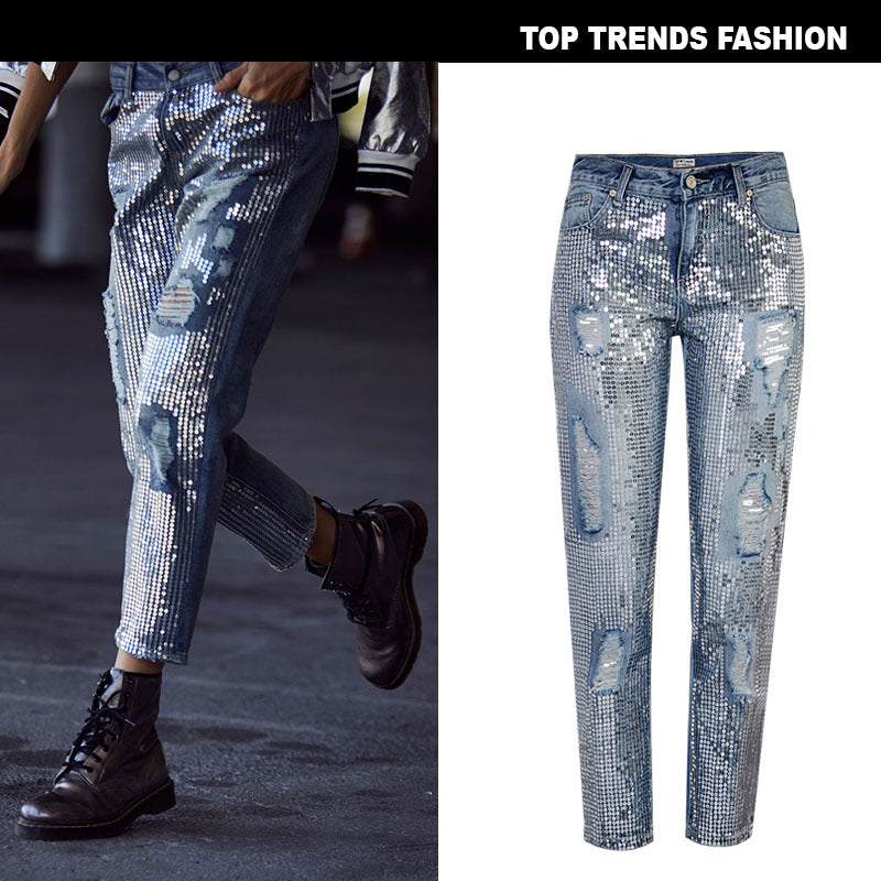 Women's Mid-Waist Loose Straight Denim Pants