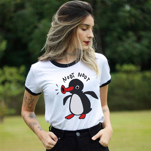 Noot Noot Pingu Women T-Shirt  Kawaii Tshirt