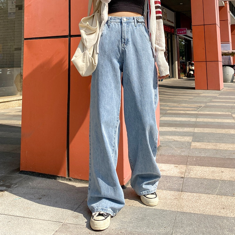 Woman Jeans High Waist Clothes Wide Leg Denim Pants