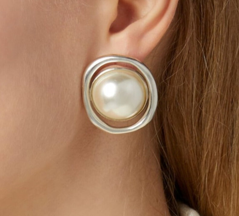 Retro Style Jewelry Big Simulated Pearl Earrings