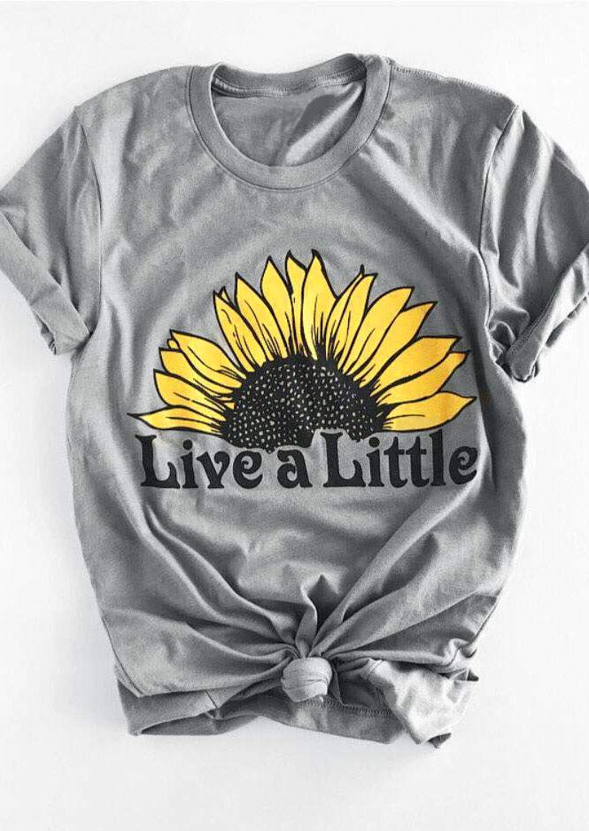 Live a little sunflower 0-nech t-shirt