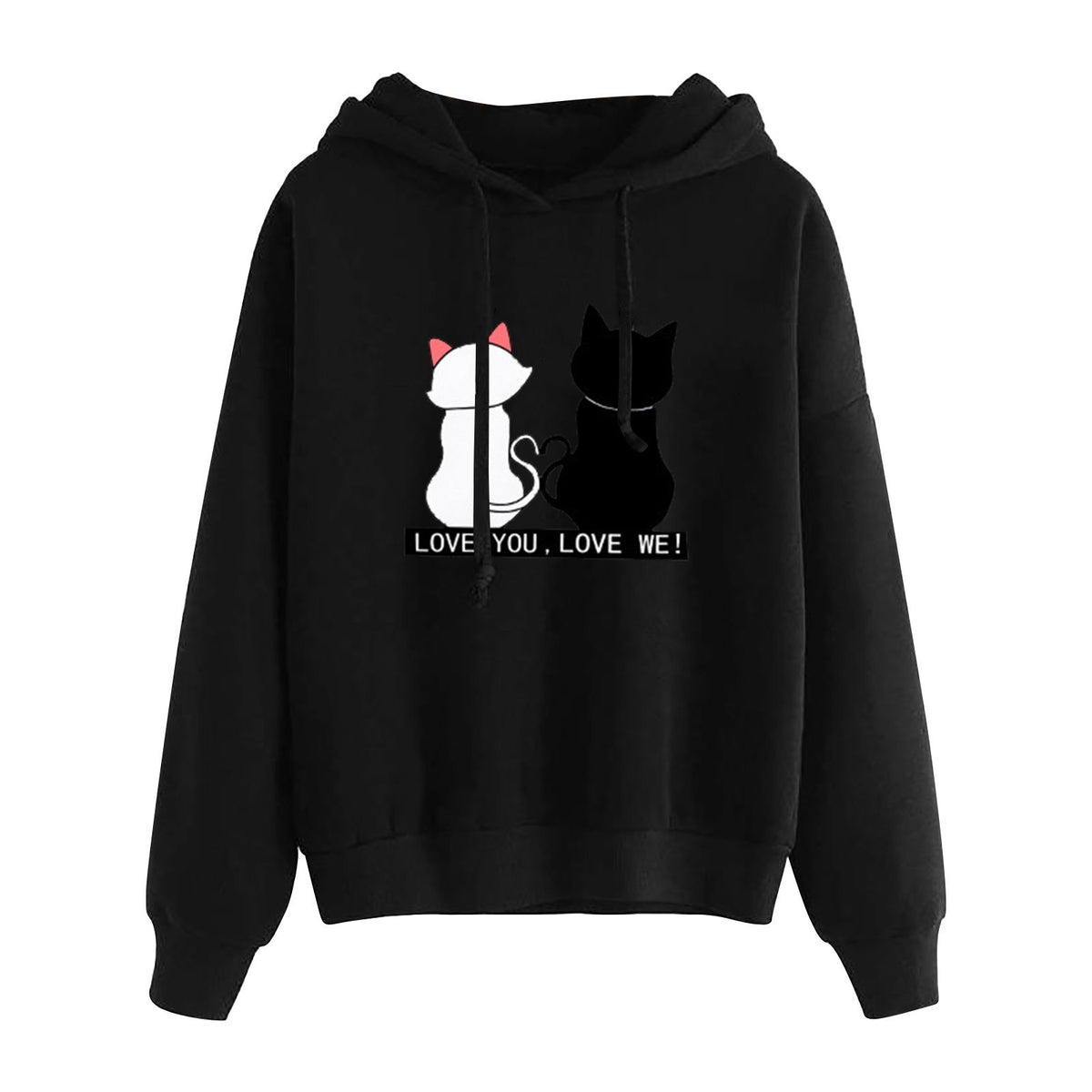 Cute Cat Print Hoodie Sweatshirt