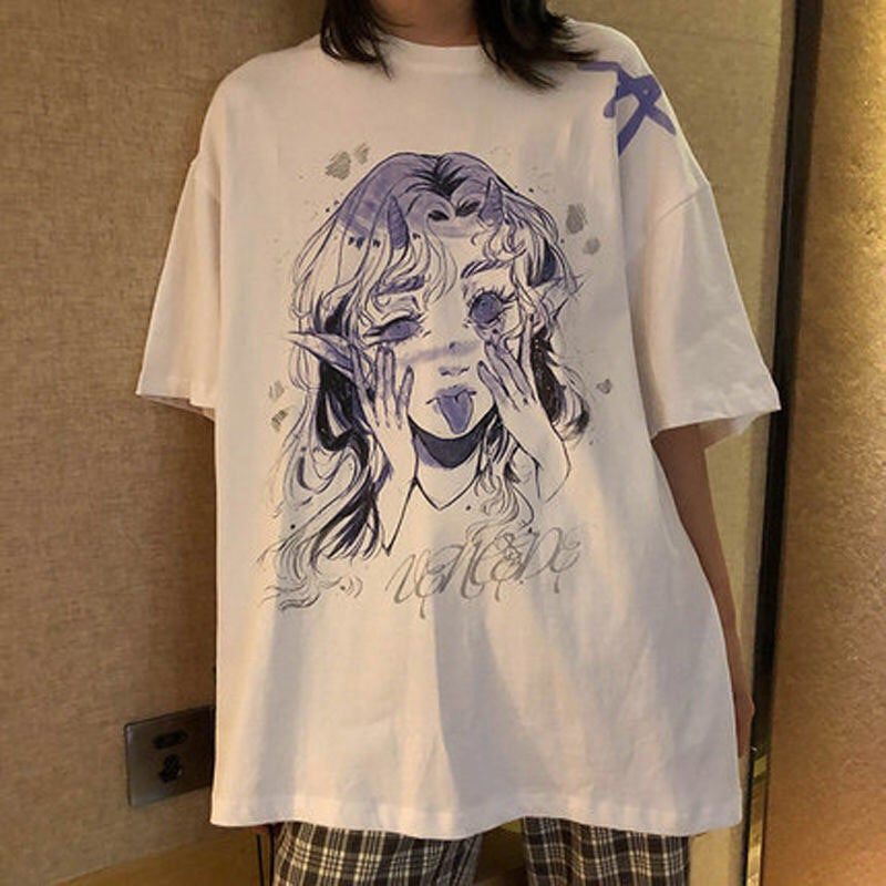 Women Harajuku Kawaii Casual Girl Short Sleeve T-shirt