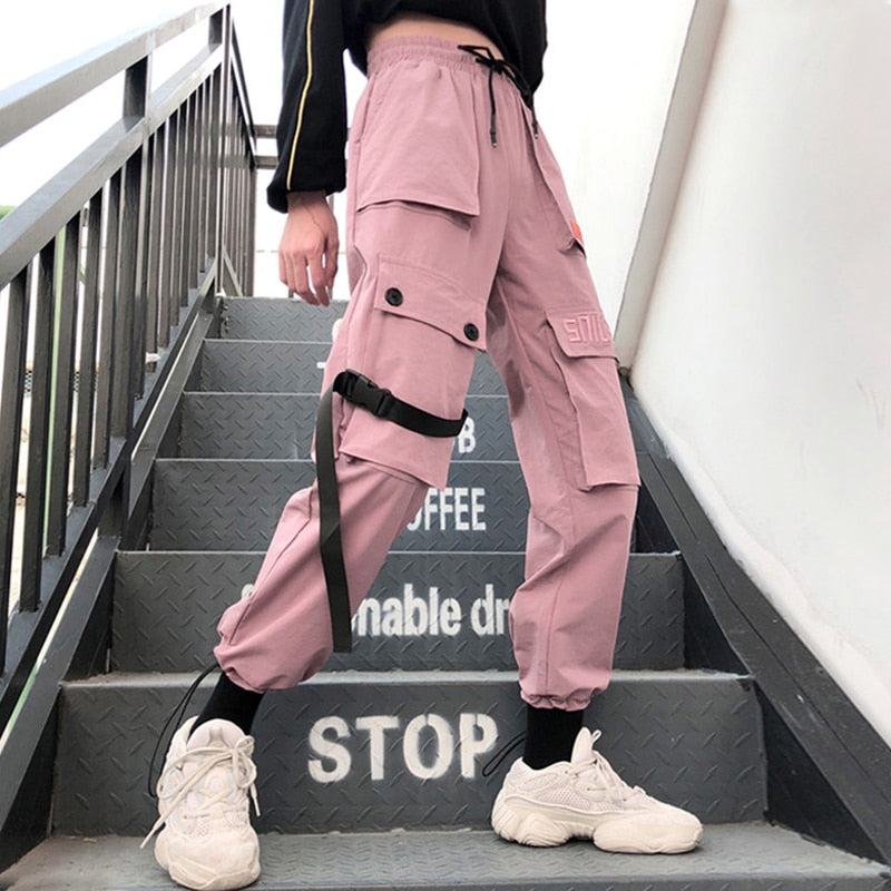 Streetwear Embroidery Ladies Cargo Pants