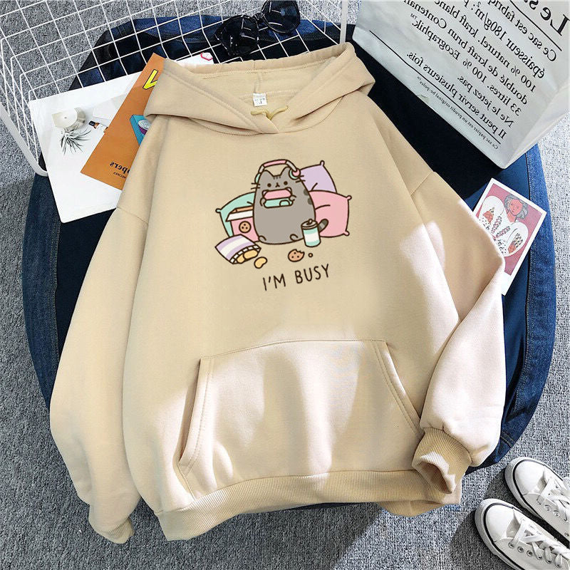 Cartoon Cat Hoodie Kawaii Harajuku Sweater