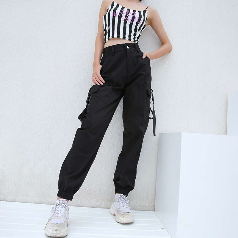 Black High Waist Cargo Pants