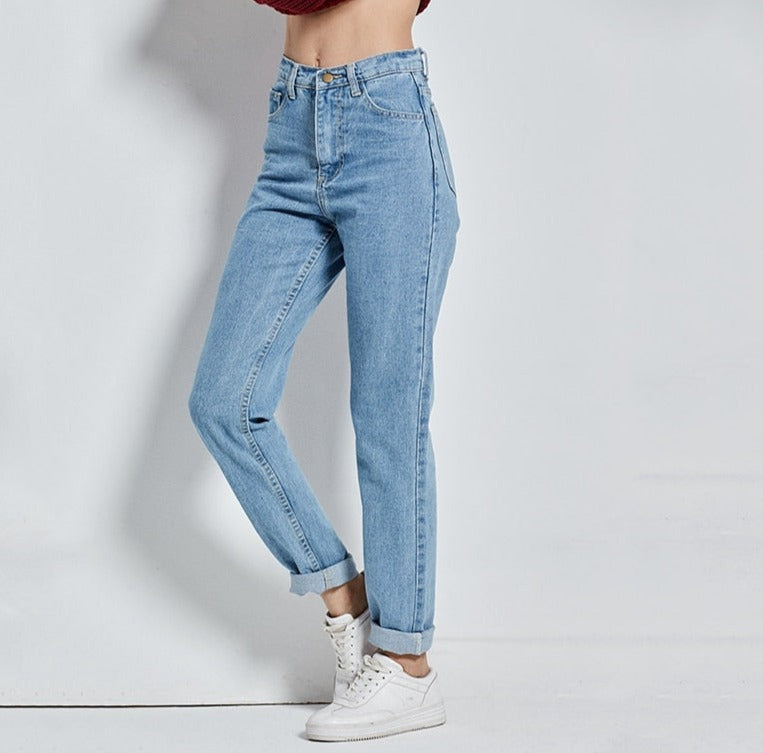 Slim Pencil Pants Vintage High Waist Jeans