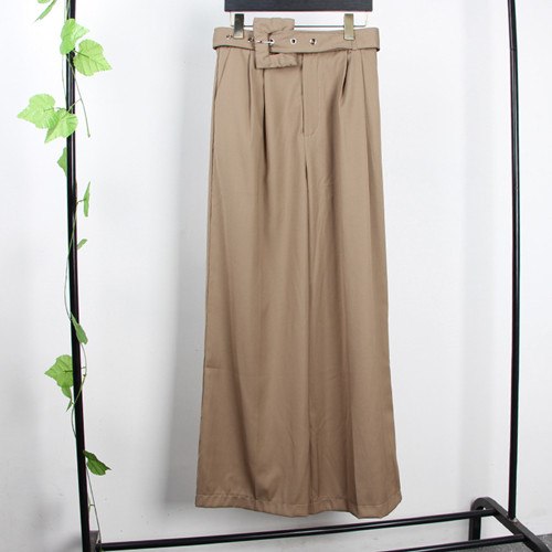 Women Long Capris Spring Sashes Wide Leg Trousers