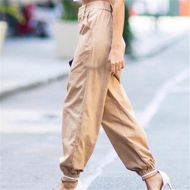 Casual High Waist Cargo Loose Pants