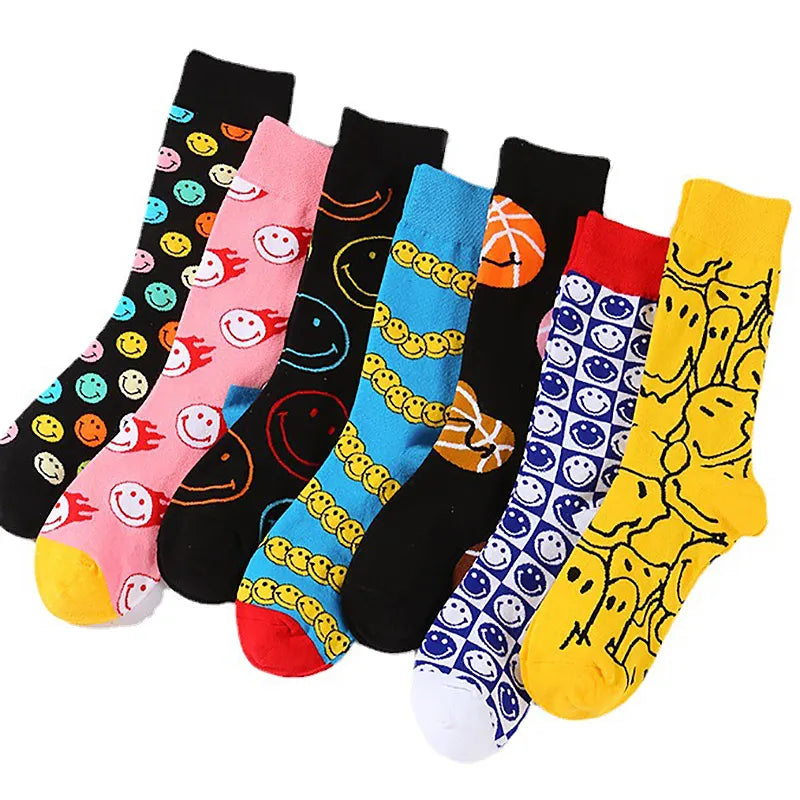 NEW 45 Style Smile Face Series Women Kawaii COTTON Socks